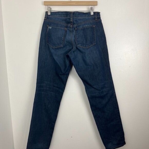 J Brand Aidan Ringer Boyfriend Low-Rise Dark Blue Distressed Jeans - Picture 7 of 13